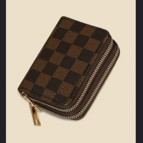 Brown Monogram Checkerboard Wallet Zip Zippy Around Double Zip Walet Brown/Black - Picture 16 of 16